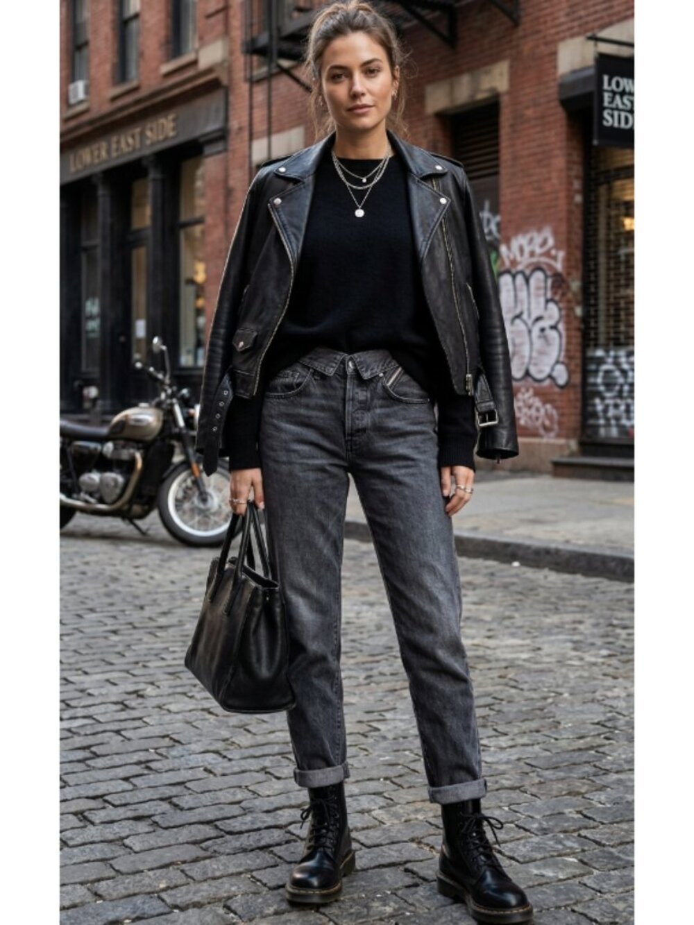 Jean Atelier Flip High-Rise Straight Leg Jeans Onyx Washed Black Women's 28